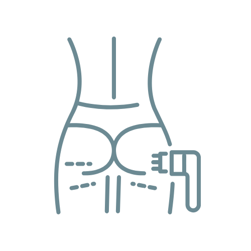Illustrazione semplificata di una tecnologia laser, rappresenta il trattamento non invasivo per migliorare la microcircolazione e la compattezza cutanea.
